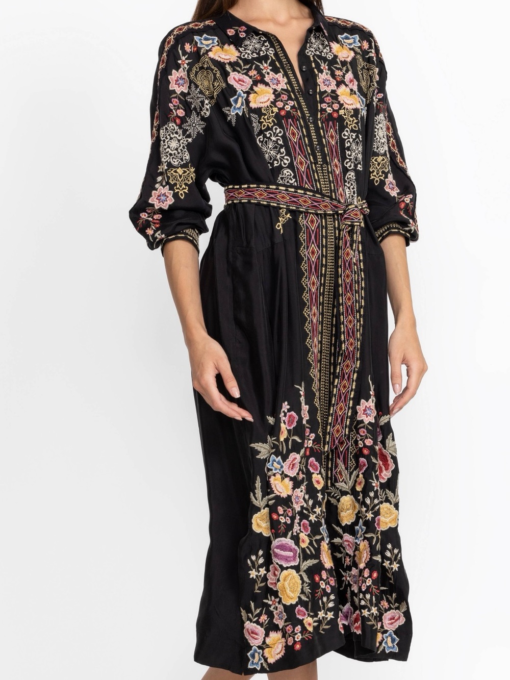 Johnny Was BIYA extremely heavily embroidered FAIRLIE DRESS NWT - Picture 7 of 13